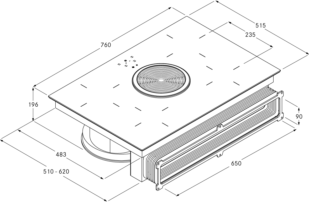 Фото Bora Basic BIU Індукційна варильна поверхня з витяжкою